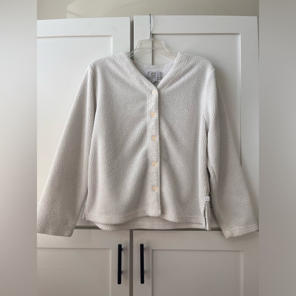 White/Cream Sherpa Cardigan! #thrifted